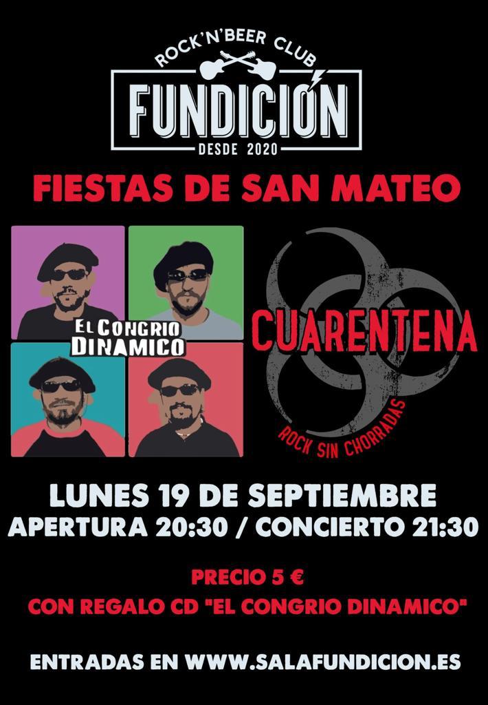 Cuarentena40's tweet photo. Este lunes, estaremos acompañando al #CongrioDinamico en la presentación de su disco, en la Sala Fundición. Abrazos a porrillo. https://t.co/co2Zl2Nq7L