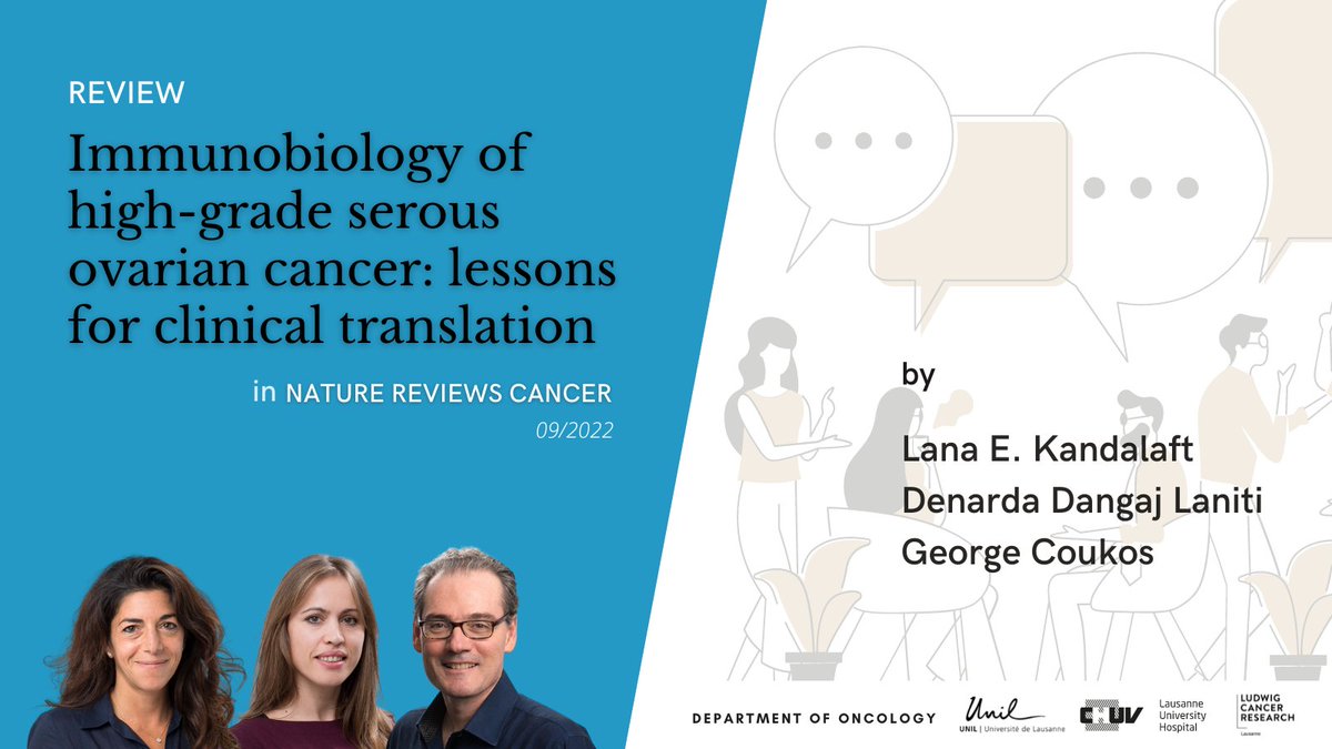 𝘑𝘜𝘚𝘛 𝘖𝘜𝘛: REVIEW of immunobiology of HGSOC. 
🔖TILs
🔖Opportunities for immunotherapy

📑go.nature.com/3qJ1pOs 

By Lana Kandalaft, Denarda Dangaj &amp; <a href="/CoukosGeorge/">George Coukos</a>.

#CancerResearch <a href="/unil/">Université de Lausanne</a> <a href="/CHUVLausanne/">CHUV / Centre hospitalier universitaire vaudois</a> <a href="/Ludwig_Cancer/">Ludwig Cancer</a>.