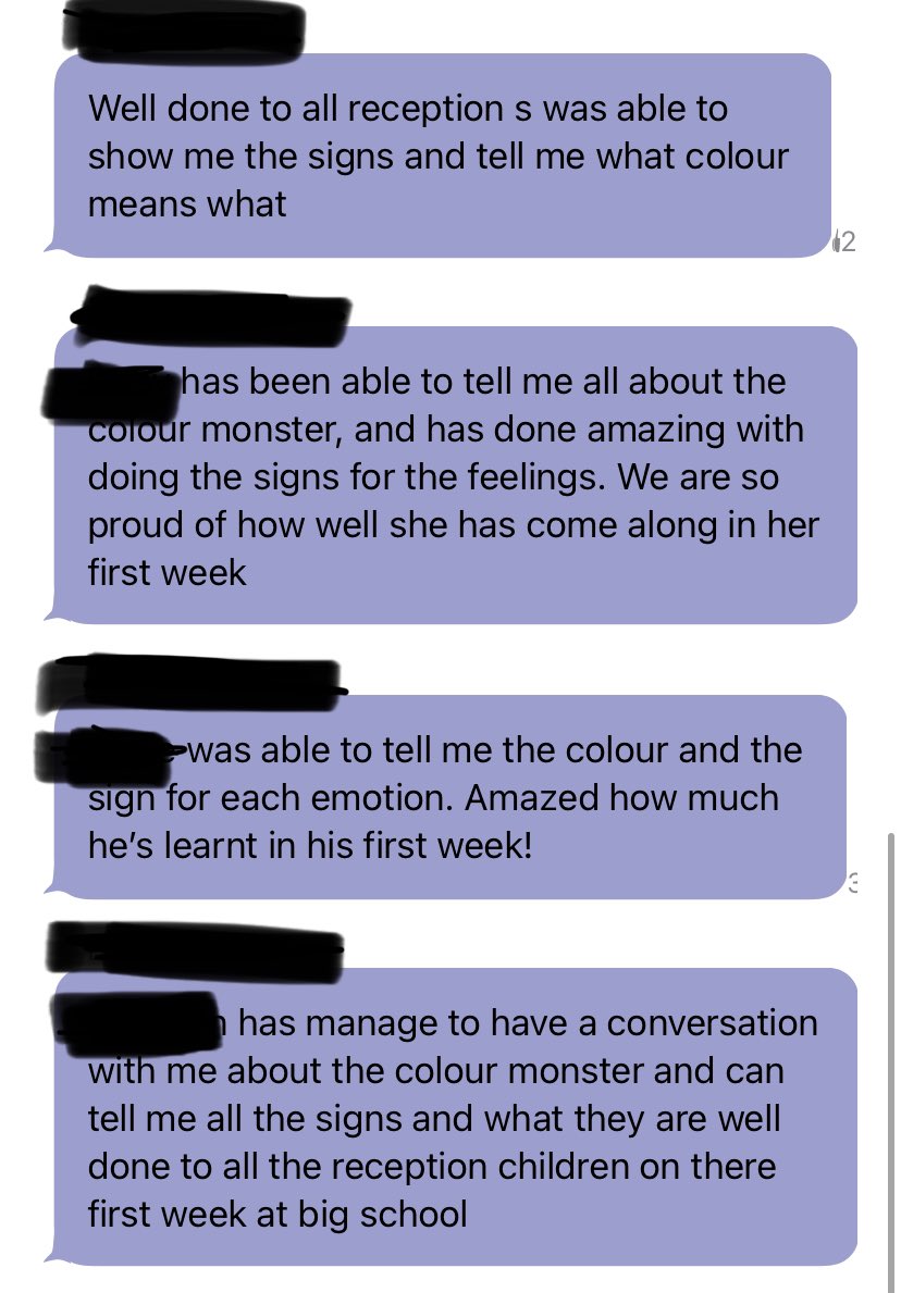 carlyannroseMCA's tweet photo. This week we have developed our understanding of #PLB by exploring The Colour Monster goes to School 🏫.

We challenged the pupils to share their new knowledge of managing their feelings and emotions at home.

🌟🌟🌟

#parentvoice #MCAearlyyears #transition #PSED https://t.co/6LHzXVYmTC