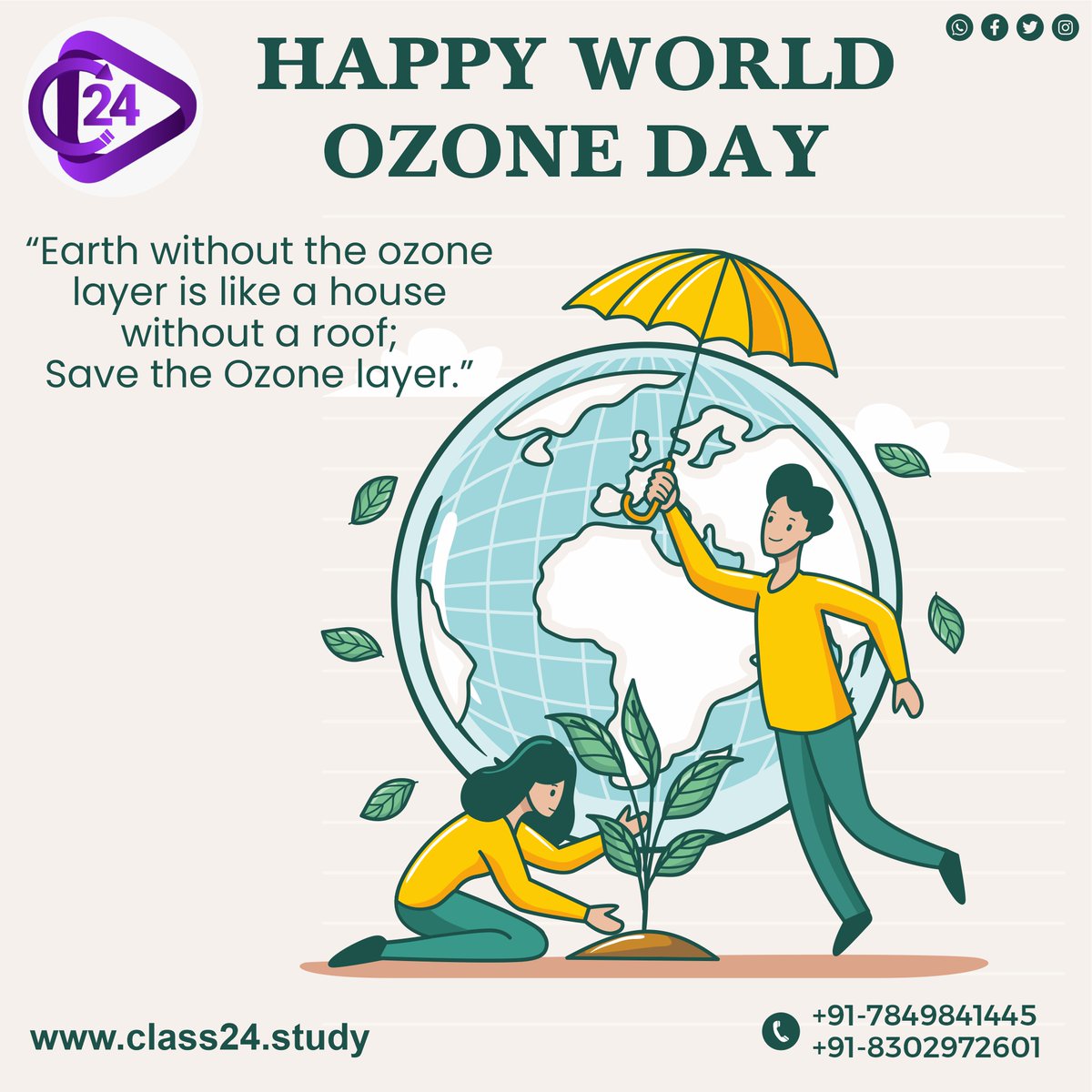 otsadda's tweet photo. The significance of observing World ozone day is to create awareness of preventing depletion of the ozone layer in the earth’s atmosphere.
#ozoneday #worldozoneday #ozone #ozonelayer #ozonecuan #saveearth #earth #climatechange #class24 #OTSAdda #jaipur #OnlineStudyPlatform https://t.co/gKdeem4Oe8
