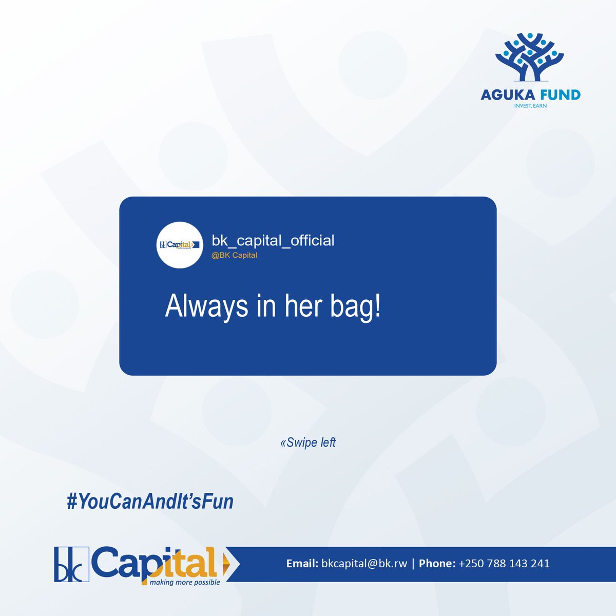 bk_capital's tweet photo. So She is aโฆ?
Letโs assemble here and settle this once and for all!
#SheIsA10 #HeIsA10
#YouCanAndItsFun
#AgukaTrustFund #AgukaFund #Investment #MoneyMatters #BKCapital #BKGroup #InvestingForOurFuture #AchieveFinancialFreedom https://t.co/vq4SGB6CXD
