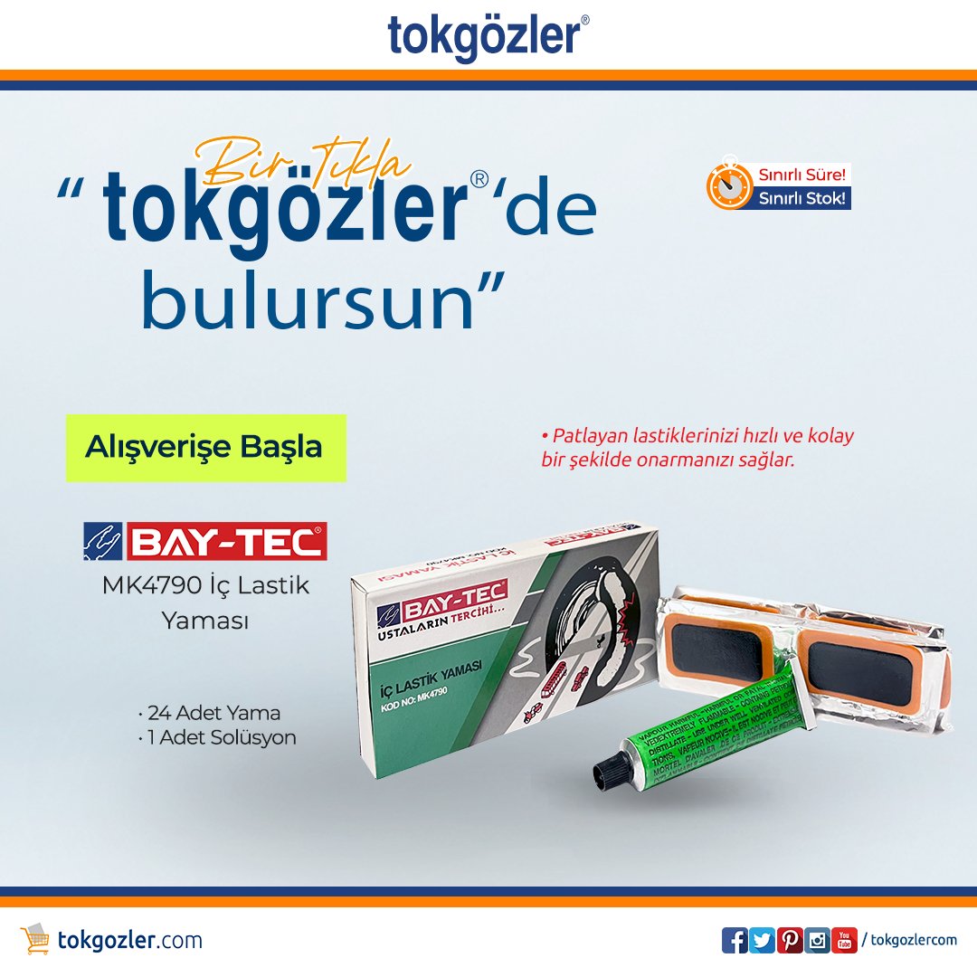 tokgozlercom's tweet photo. Bay-Tec MK4790 İç Lastik Yaması
Bir Tıkla "tokgözler'de bulursun"
► https://t.co/mALHNq5cyZ
#tokgozlercom #BayTec #Lastik #LastikYaması #ManuelElAletleri #ElAletleri #YapıMarket #tokgözler #toko #Bursa #Türkiye https://t.co/Pm5A28cfhJ