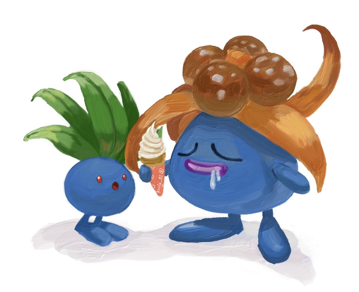 pokemon (creature) ice cream food no humans ice cream cone holding drooling  illustration images