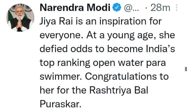 NWWA_INDIANNAVY's tweet photo. Ms. Jiya Rai D/O Madan Rai,MC-At-Arms II, is a 13yr old swimming prodigy. Overcoming challenges of #autism, she became the fastest &amp; youngest female to swim across PalK Strait(29km) in 13hrs10min. NWWA wishes Jiya the very best for future endeavors.
#OurAchievers #PMBalPuraskar22 https://t.co/zifqo8Rrvu