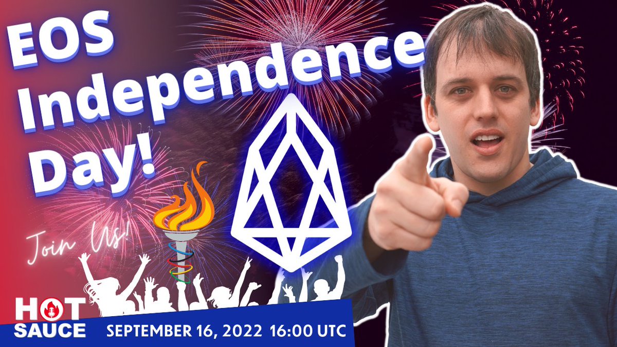 PinaxValidator's tweet photo. 🌶Today on Hot Sauce 169🌶

✅ $EOS Independence Day🚀
✅ Antelope IBC 🔁
✅ HyphaDAO Solutions On #EOS 📲
✅ Pomelo S3 Results 🧾
✅ #TrustEVM Hackathon 

📺https://t.co/2hZRHorTcI 📺

👇 Spread the sauce, win a Party Cracker NFT! 🎉👇 
➡️ Contest: https://t.co/ZFLzxiNO22 ⬅️ https://t.co/ni9C1bypAw