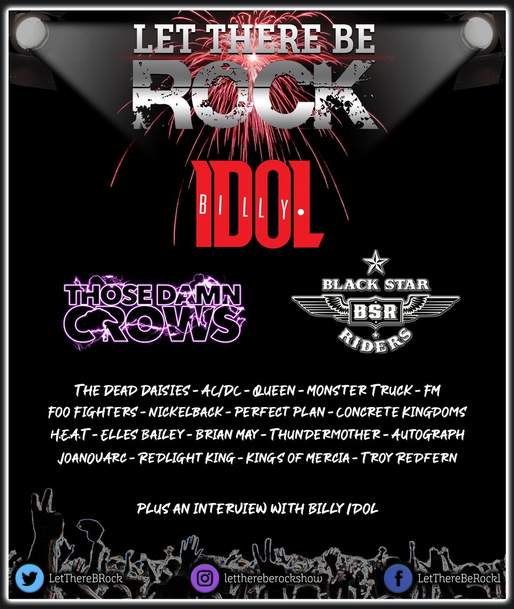 ⭐️TONIGHT (16th Sept) IT'S BACK! Tune in 8-10pm on 96.7fm in the Halifax (UK) area or worldwide on phoenixfm.co.uk Ft @BillyIdol @ThoseDamnCrows @BlackStarRiders @FMofficial @Joanovarc @EllesBailey @TroyRed7 @Monster_Truck_ @redlightking @CK_RockNRoll + more #RockShow