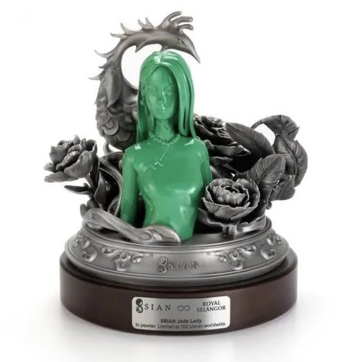 <a href="/coinshots/">Videoforinsta123</a> @chadgan <a href="/mhiggins/">Matt Higgins</a> <a href="/ensdomains/">ens.eth</a> <a href="/8sianNFT/">8siannft</a> Together with <a href="/mhiggins/">Matt Higgins</a> consent, <a href="/8sianNFT/">8siannft</a> collaborated with <a href="/royalselangor/">Royal Selangor</a> to create a pewter 8SIAN Jade Lady statue 👌

Matt owns Jade Lady no.1/100  

Look at her in stunning Jade green 💚