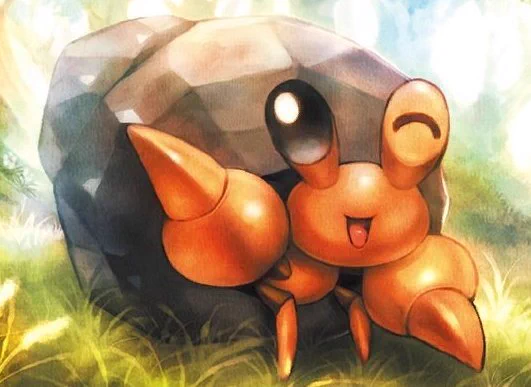 today's lil' dude of the day is dwebble from the pokemon series!! 