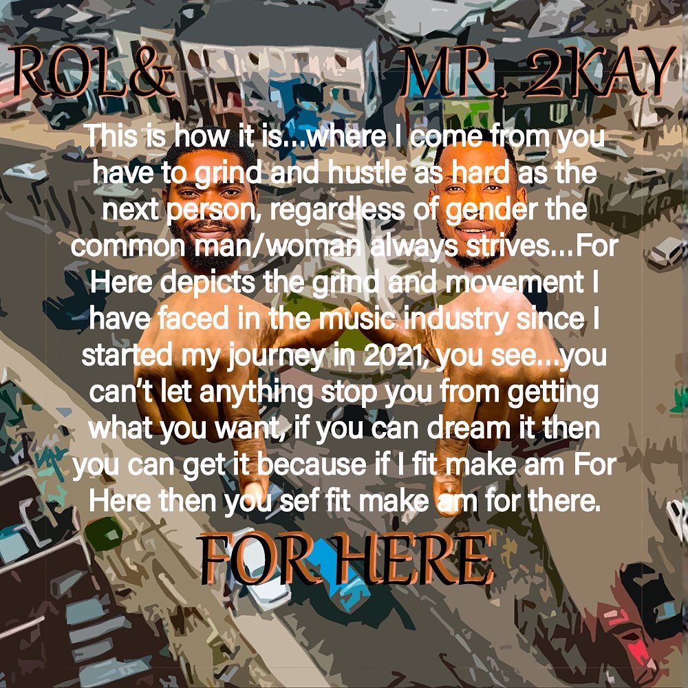 roly2u's tweet photo. “For Here ft. @mr_2kay” just dropped on all platforms and I’d like and appreciate it if you listen, like and share with others. Definitely a tune you’d love.🎵❤️ https://t.co/kqa07zdKTj all platforms links included.
#newmusic #newsong #forhere #bangeralert #newmusicfriday https://t.co/UUr2auTAV8