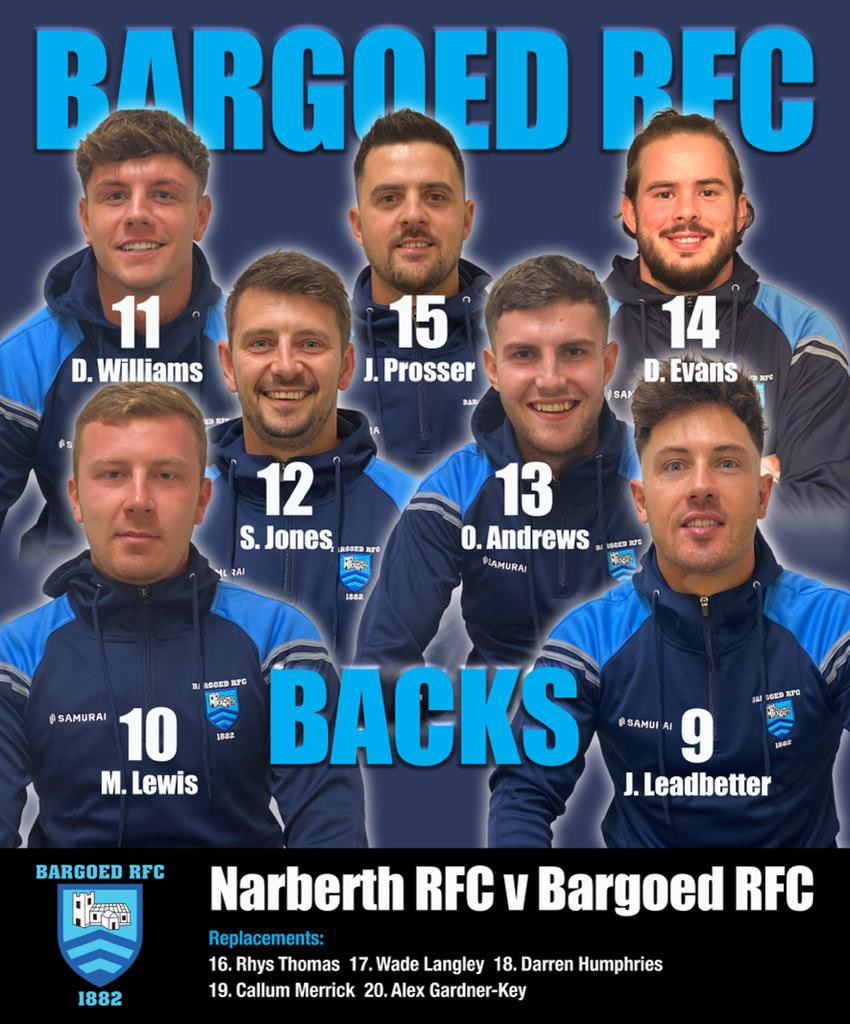 Bargoedrfc's tweet photo. Tomorrows team v @Narberth_RFC away has been announced💪🏽💪🏽 #supporttheboys https://t.co/fBJxrJlnnd