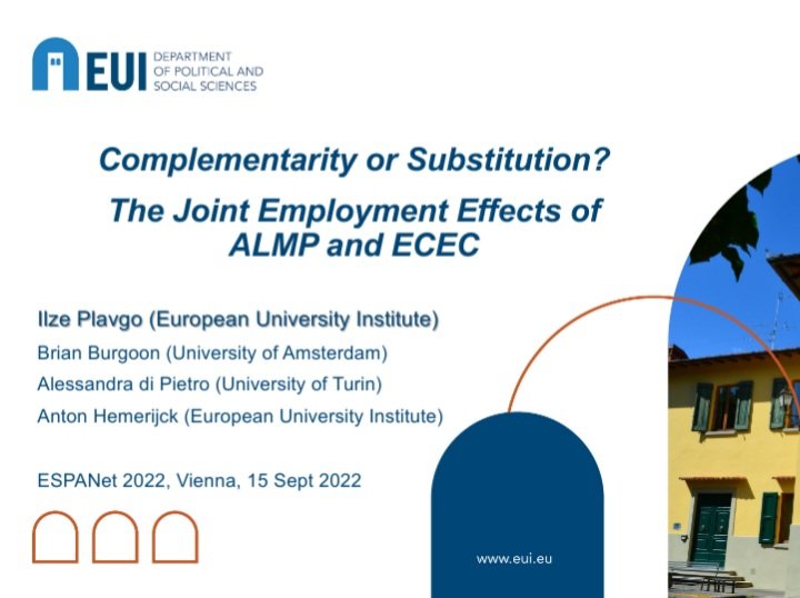 IlzePlavgo's tweet photo. Thank you #espanet2022 for the chance to present our work from @EUI_Wellsire @eui_sps on social policy complementarities! Many thanks to K.Nelson, @rnieuwenhuis and @mara_yerkes for giving visibility to this important topic, for chairing &amp; all the feedback, also by @OlafvanVliet https://t.co/YHoiLaoIN1