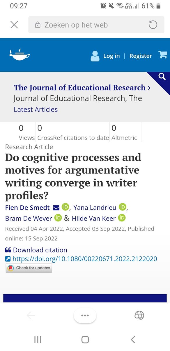 fiendesmedt's tweet photo. New article online: Do cognitive writing processes and motives for argumentative writing converge in writer profiles? @LandrieuYana @brmdw @HVankeer @FWOVlaanderen https://t.co/nuKLjBRGo2