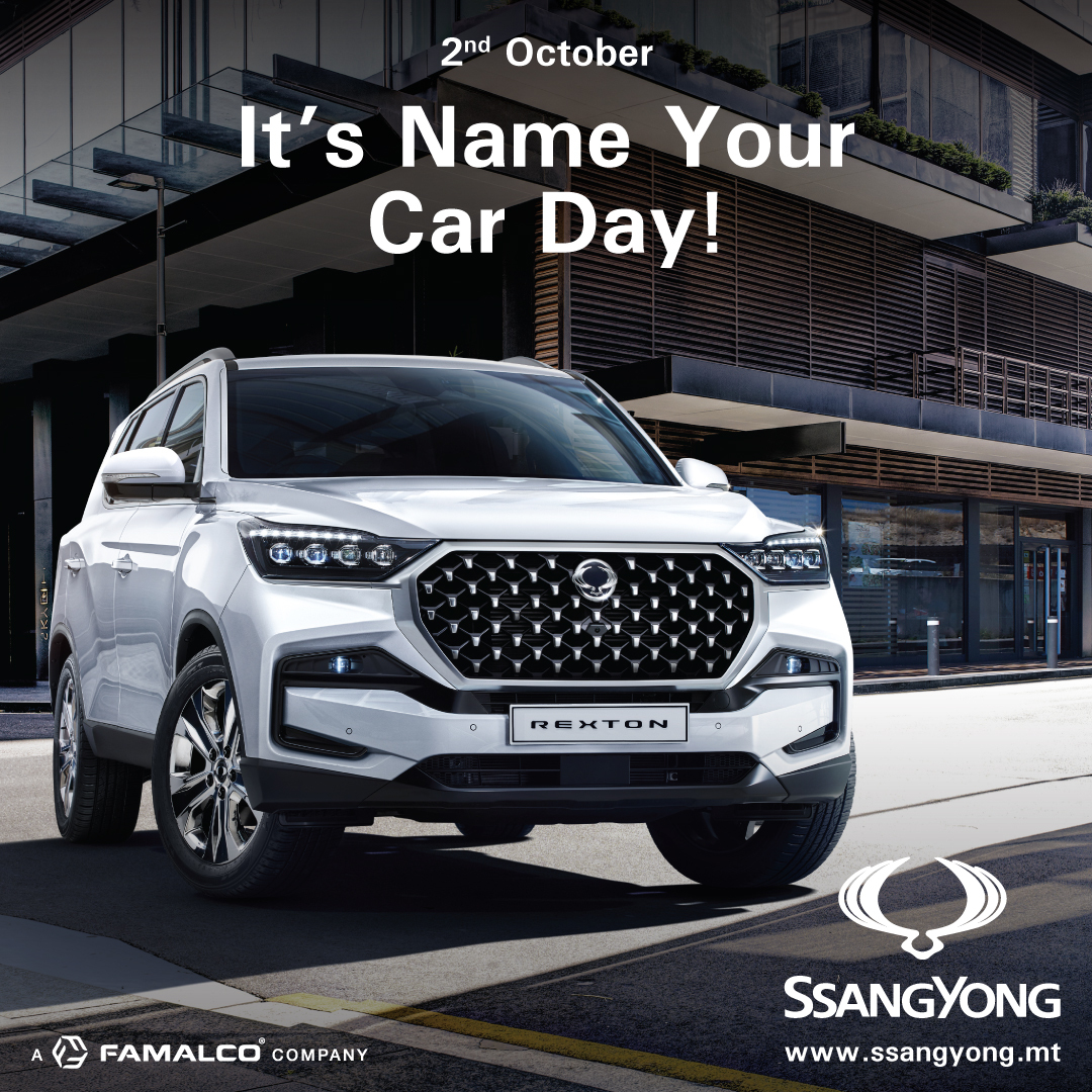 It's Name your Car Day! What unique name did you give your car? 🚗

#SsangYongMalta #Rexton #Car #Famalco #TomorrowTogether