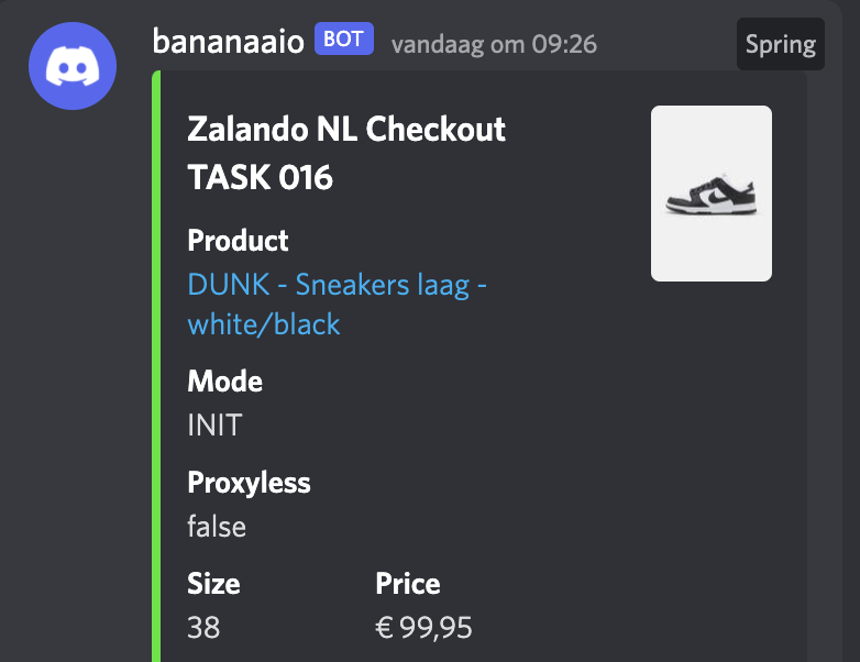 ShoezSell (@shoezsell) on Twitter photo 1x GET' EM: DUNK - Sneakers laag - white/black
Thanks to
CG: <a href="/Sneakergraaiers/">Sneakergraaiers</a>
BOT: <a href="/BananaFramework/">BananaAIO</a>
Tools: <a href="/raffLESS_/">raffLESS</a> <a href="/LevelUpLando/">HQ Zalando Accounts</a>
Proxies: @ProxiesBeast 1x GET' EM: DUNK - Sneakers laag - white/black
Thanks to
CG: <a href="/Sneakergraaiers/">Sneakergraaiers</a>
BOT: <a href="/BananaFramework/">BananaAIO</a>
Tools: <a href="/raffLESS_/">raffLESS</a> <a href="/LevelUpLando/">HQ Zalando Accounts</a>
Proxies: @ProxiesBeast