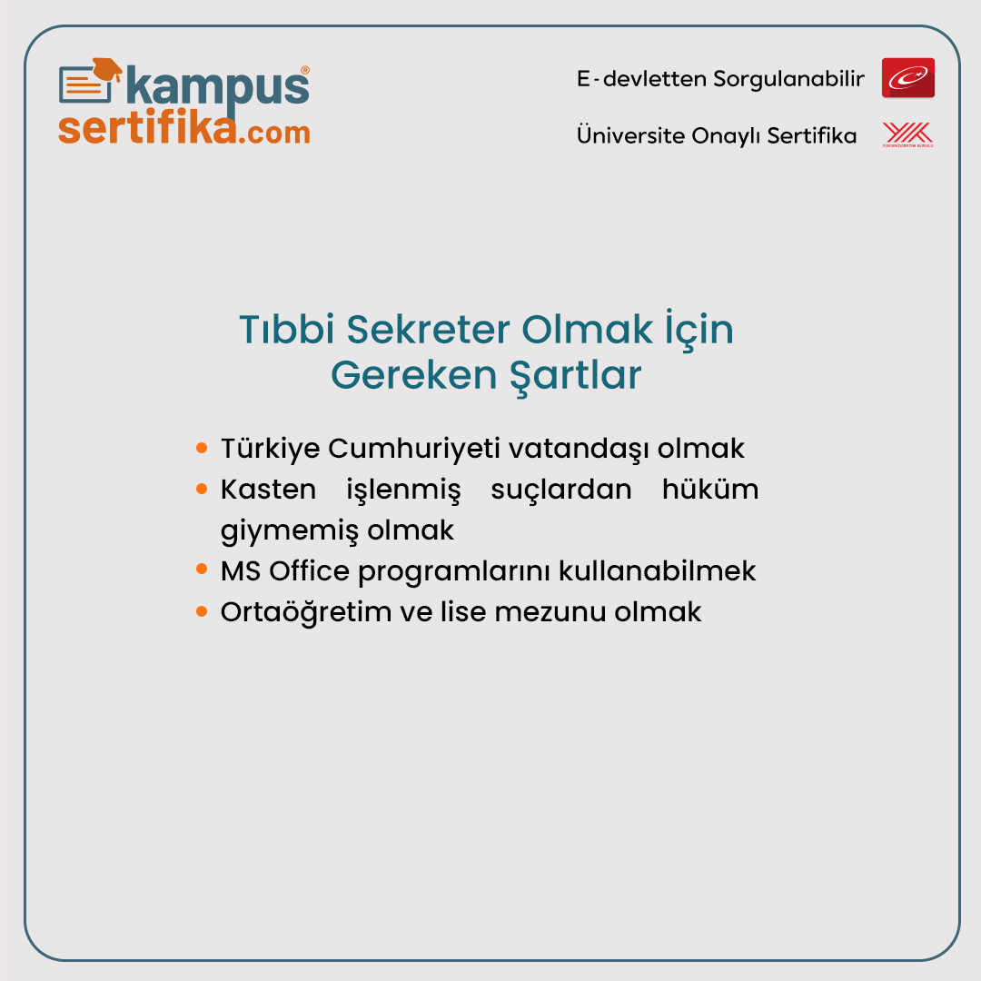 Daha fazla bilgi için bizi arayın! 😊
0 (850) 308 84 03

#tıbbisekreter #tibbisekreterlik #sertifika #sertifikaprogramları #kampussertifika
