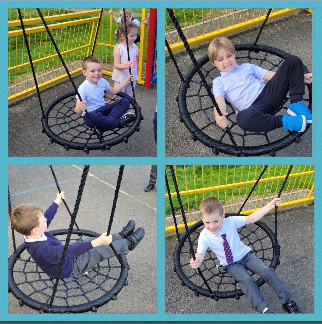MorayPrimary1's tweet photo. The children were so excited that we managed to successfully hang up the swing. They took turns and helped push their friends. Some children wanted to stand up in the swing too! @MorayPS #Swing #FunOutdoors #RiskyPlay #BuildingResilence #TurnTaking #HelpingEachOther π https://t.co/YE7BucFYD7