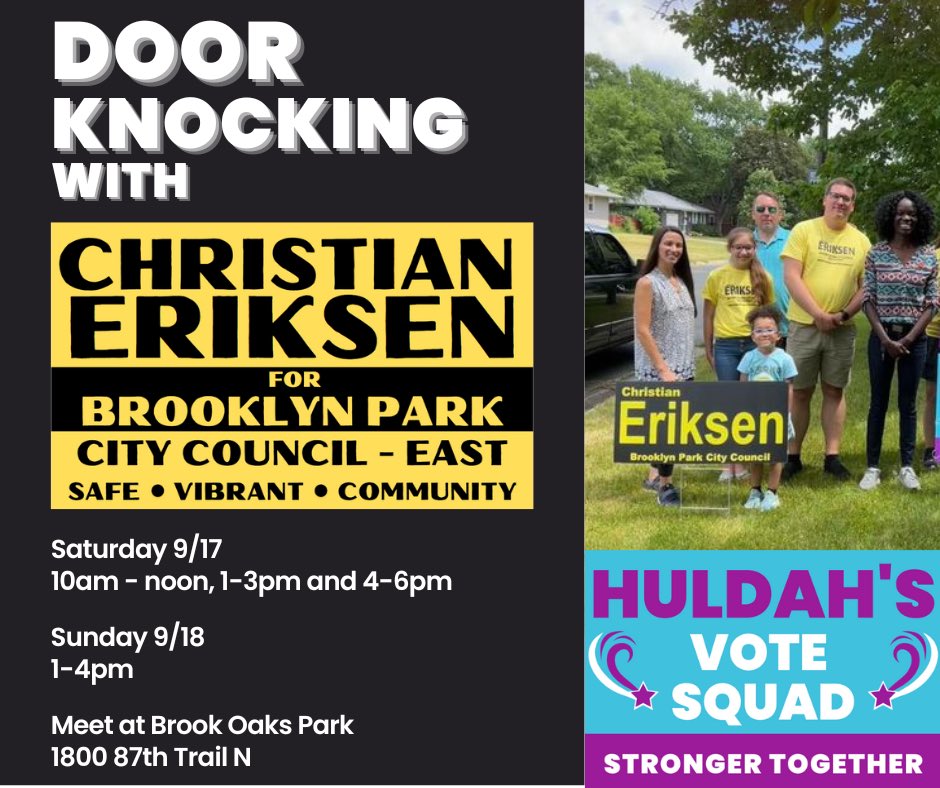 Huldah4House's tweet photo. Huldah’s Vote Squad will be BUSY this weekend! Please join us as we continue to support GREAT candidates! Next up: @EriksenforBP! So honored to partner with you and work to get you elected! BP will be LUCKY to have you! #1000doors #StrongerTogether #LocalRacesMatter! https://t.co/hIO7OvaQ1T