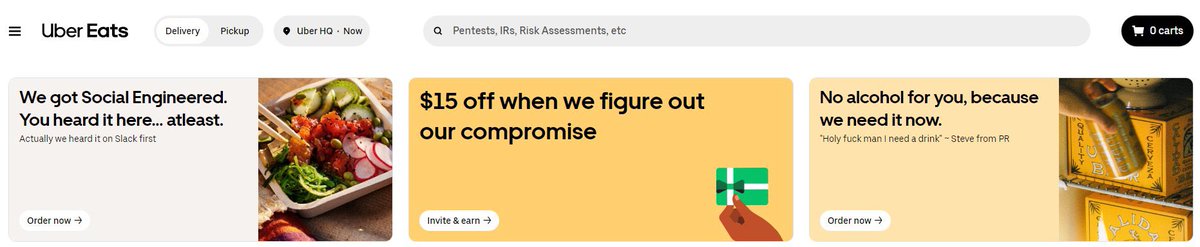 Uber Eats looking a bit different after the cyber security incident 😂