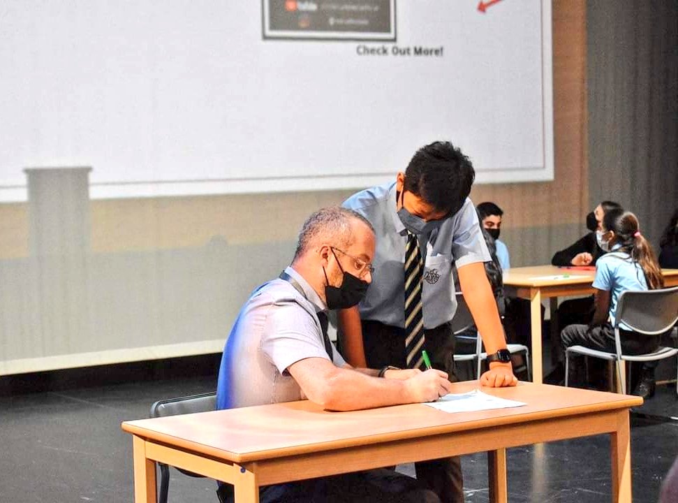 NLCSDubai's tweet photo. The House Competitions got off to an exciting start as teams from #HouseHafeet , #HouseJais , #HouseJavi and #HouseYibir battled it out in front of a full assembly audience in Mr Tomasik’s House Quiz.
Well done all!
#HouseCompetition #SeniorSchool #dubaischools https://t.co/40wQ4iIFdH
