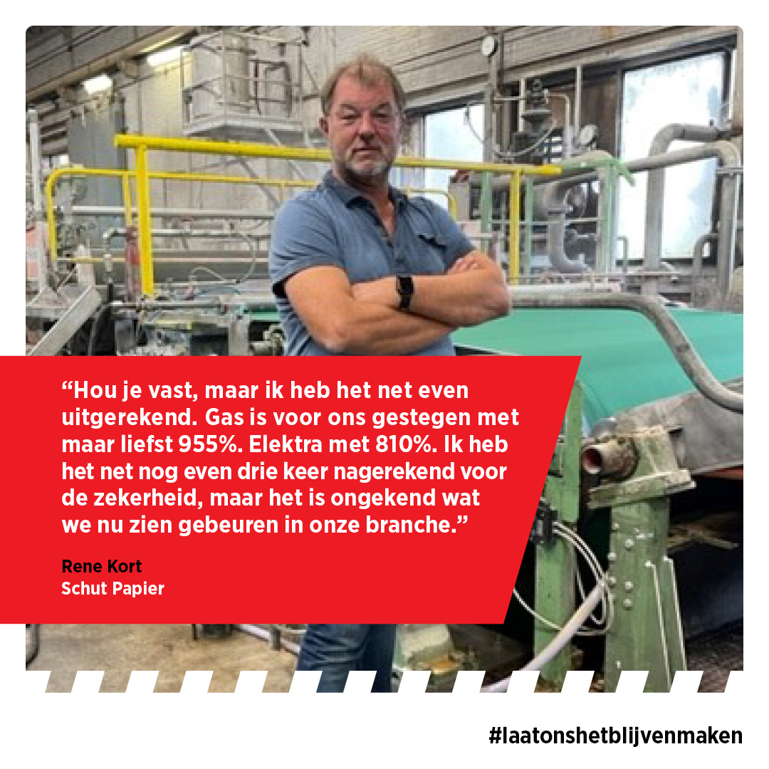 De impact van de extreem gestegen energieprijzen is voor burgers maar ook voor bedrijven enorm. Zo ook voor ondernemer Rene Kort. 
Lees hier het interview ⤵️
vno-ncw.nl/sites/default/…

#LaatOnsHetBlijvenMaken