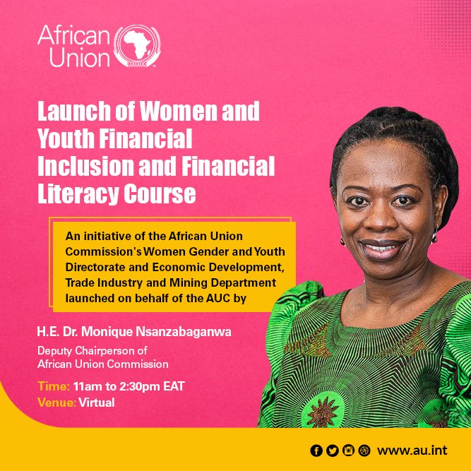 AU_WGYD's tweet photo. ⌛️Few minutes to go before the high-level launch of the Women and Youth Financial Inclusion and Financial Literacy Course. 

Exciting moment! Join us and engage on our live stream on @AUYouthProgram. 

Last chance to join: https://t.co/VBsQjdDwK4

#WYFEI2030 https://t.co/l0n51HZd0D