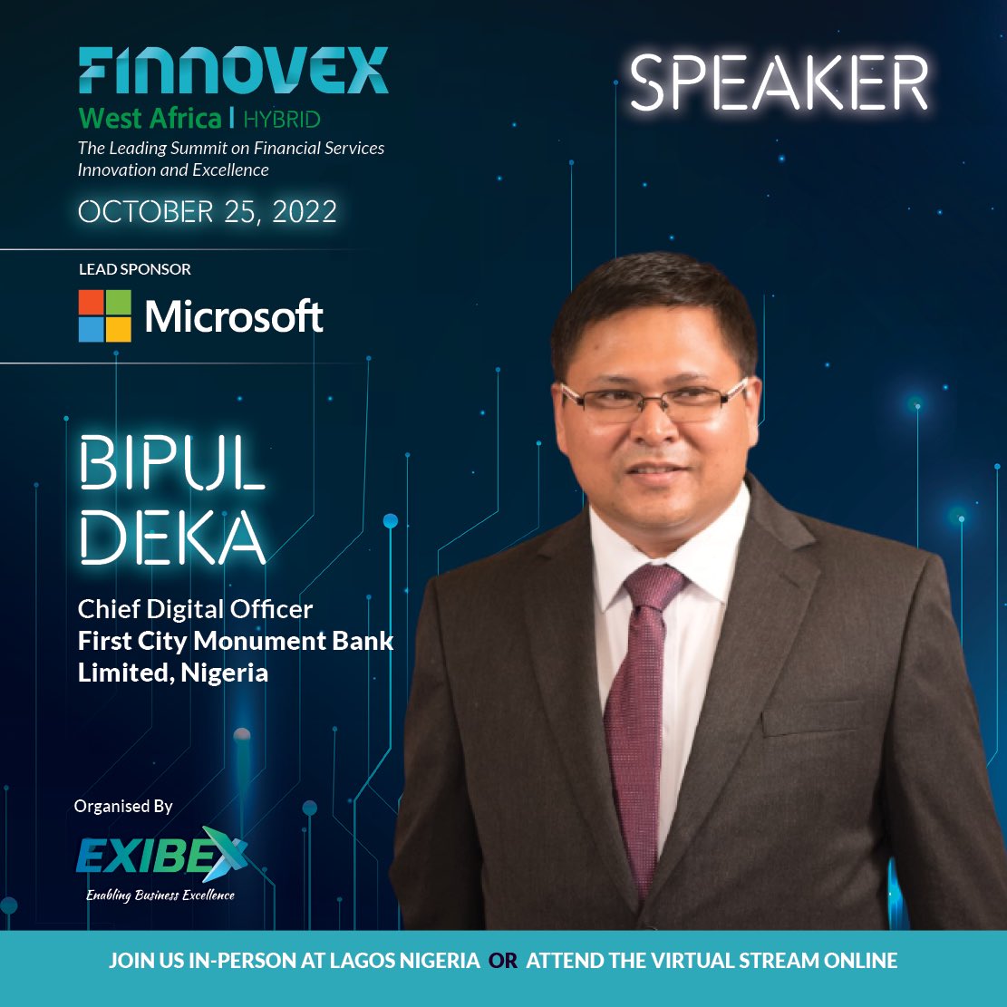 _Finnovex's tweet photo. Discover the Future-Ready innovations to help drive your bank digital transformation journey.
find out more about the summit agenda and speakers, please visit https://t.co/ahbFwjTetJ or write to us info@exibex.com 

#Fintech #fcmb #technology #cbn  #finnovex #embededfinance https://t.co/QtJKNRimS1