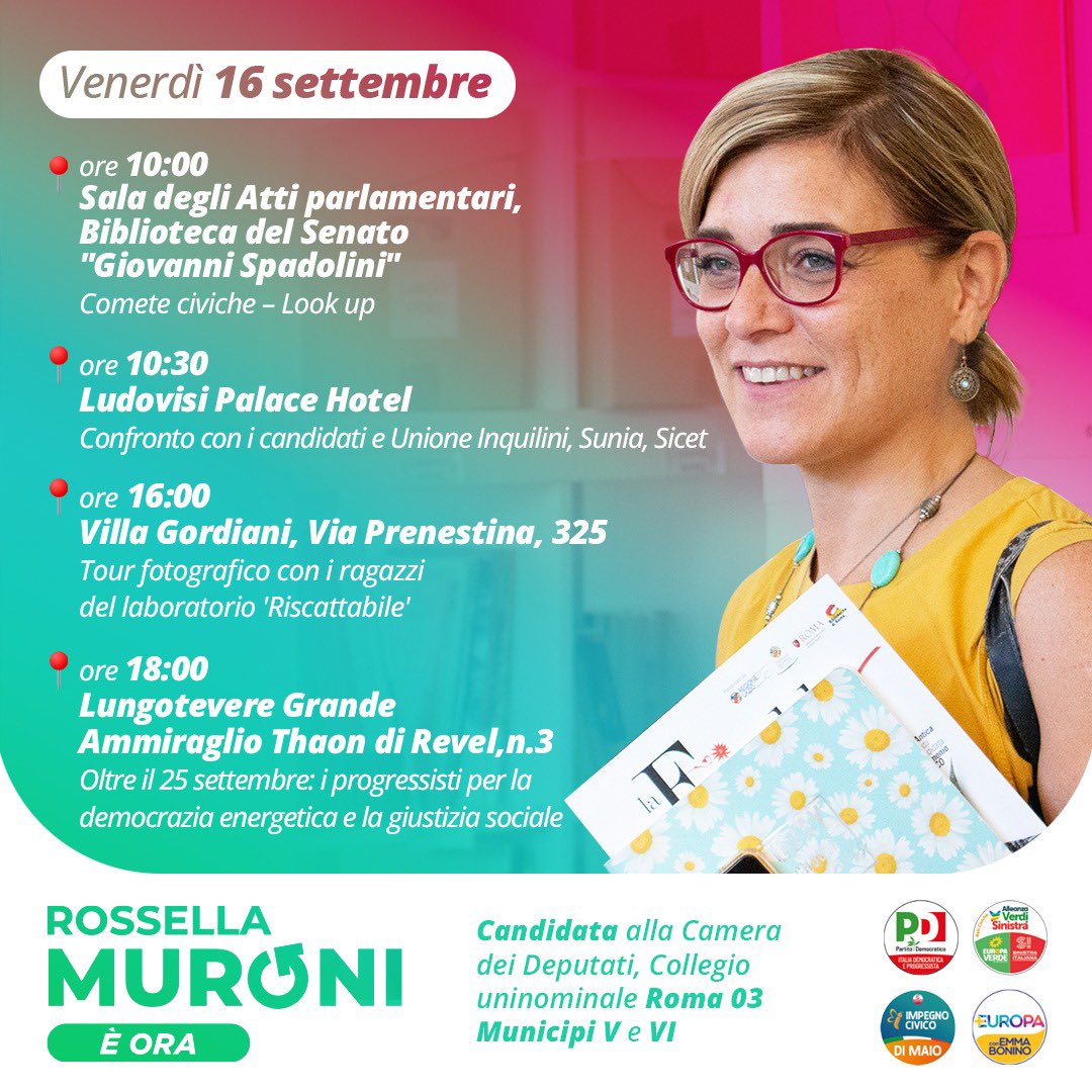 📌 Gli appuntamenti di oggi!

#èora #elezionipolitiche2022