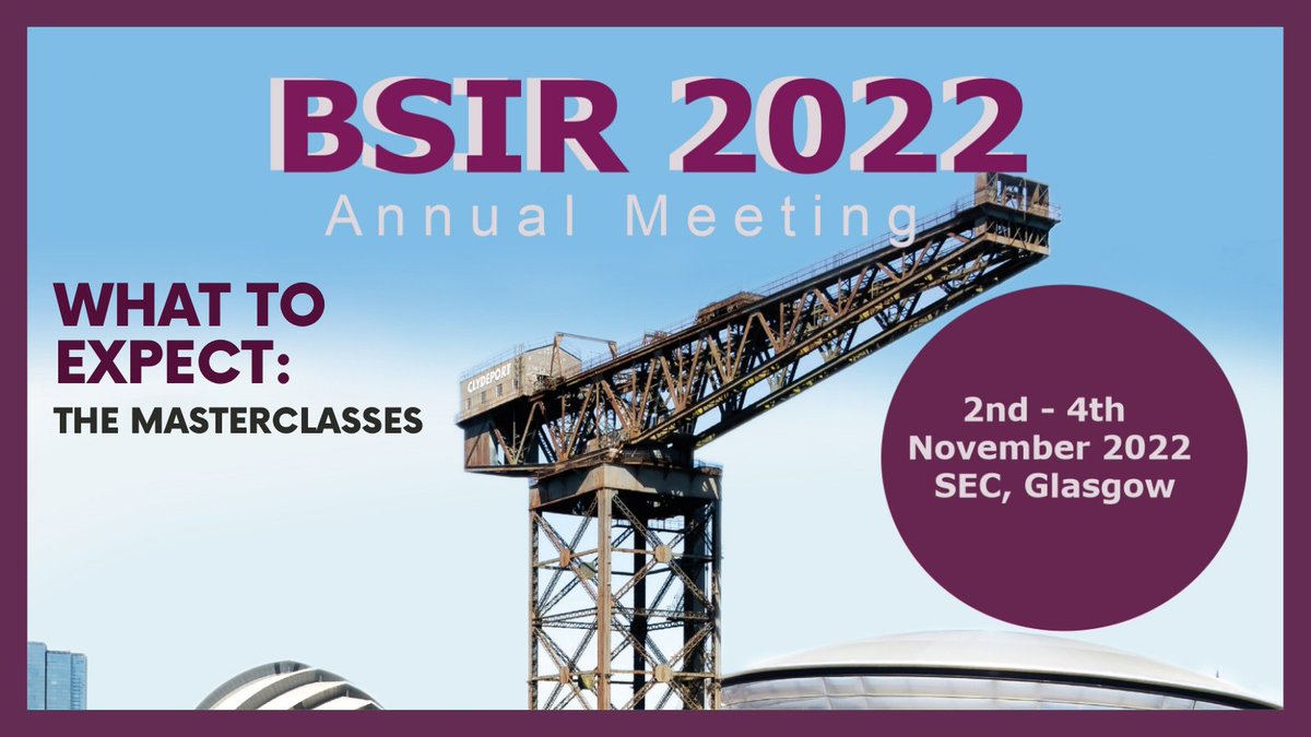 BSIR_News's tweet photo. What to Expect at this years ASM: Masterclasses
There is a huge list of Masterclasses available for this yearโs ASM. If you wish to attend a Masterclass, please register at reception on arrival.
#BSIRASM #ASM2022 #IRConference #IRMasterclasses https://t.co/SN6mtPWIQQ