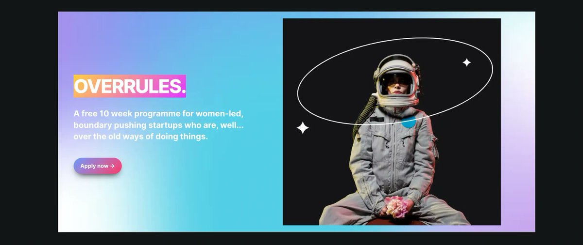 omnifia's tweet photo. Calling all fundraising women-led startups! @the_hotbed_co have launched #Overrules, a FREE 10 week programme for female founders worldwide 👩🏻‍🚀 

Learn from experts, connect with investors &amp; peers + get funding ready⚡️

Virtual &amp; open to all https://t.co/H7iS5sEjYf https://t.co/G96iaOwtI5