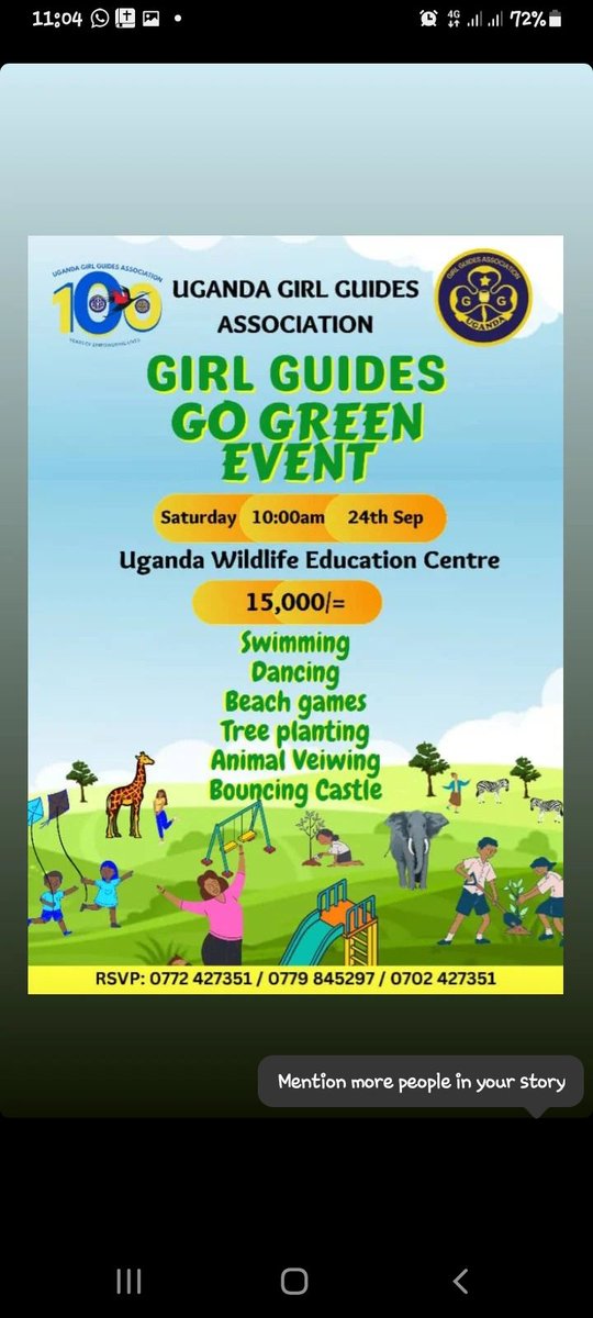UgGirlGuides's tweet photo. Another one of our activities as we celebrate 100 years of girl Guiding in uganda .come through and bring your children for a fun-filled day.
#100yearsofwomenempowerment
#100yearsofimpact
#100yearsofgirlguidinginuganda
#funfilledday https://t.co/EPraOz7RlB