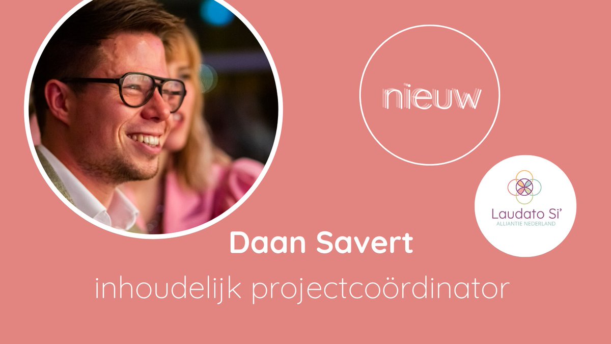 Daan Savert is de nieuwe projectcoördinator van de Laudato Si’ Alliantie Nederland. Hij zal katholiek Nederland uitdagen zich te verbinden aan God, de aarde en de medemens. #groengelovig #verbinding #laudatosi #duurzaam laudato-si.nl/nieuws/daan-sa…