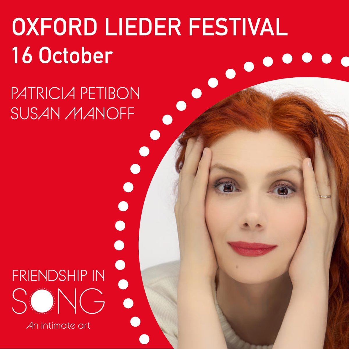 OxfordSong's tweet photo. Also one month today, we're delighted to welcome the great French soprano @PatriciaPetibon to Oxford for the first time, with peerless pianist #SusanManoff. An extraordinary programme, not to be missed.
🗓️16 October, 7pm
📍Holywell Music Room
🎟️https://t.co/eodc1MofJV https://t.co/IO1FTB5CZK