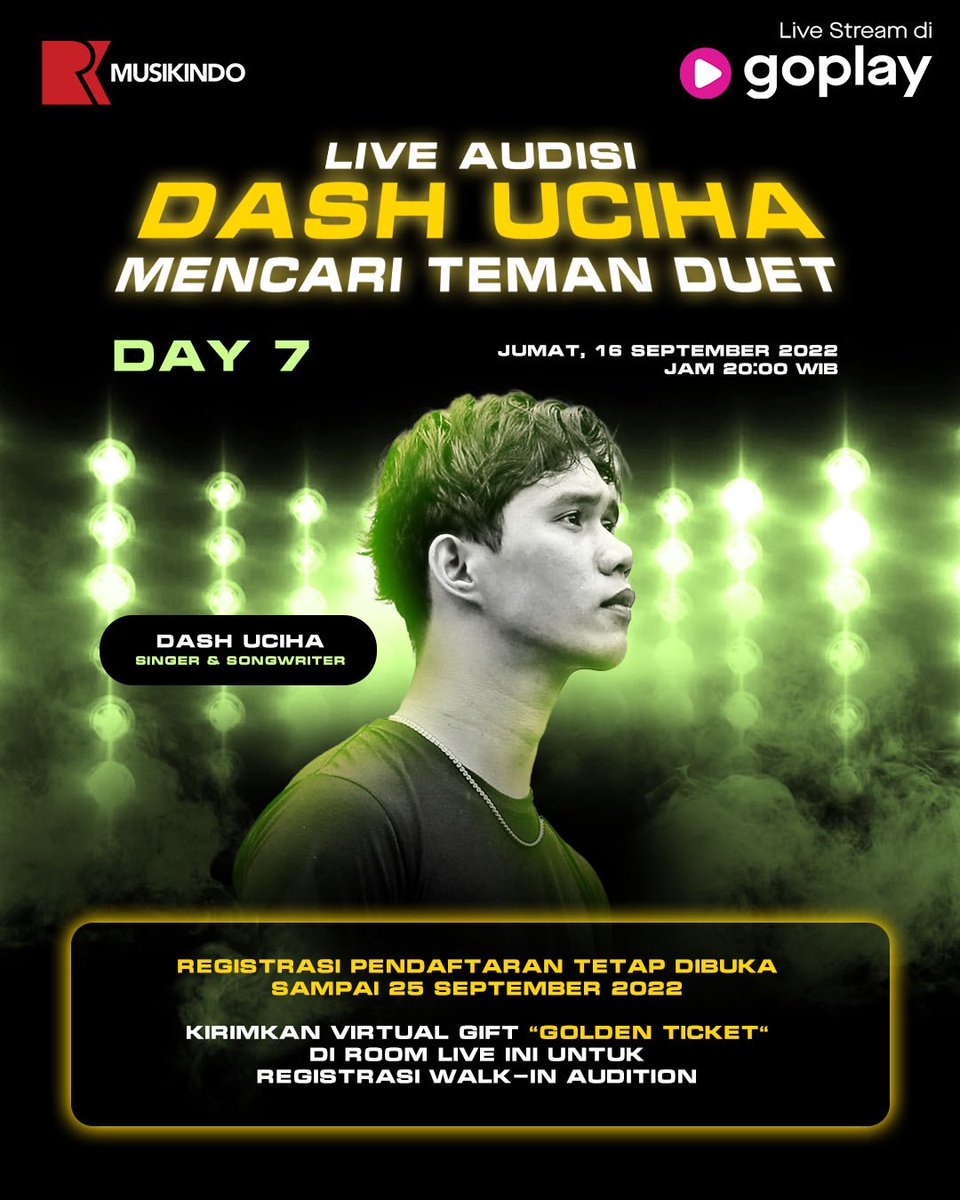 ⬇️
Formulir pendaftaran 

forms.gle/oCGPxhtCj4H3vx…

Join Grup Link di bio 💽

t.me/+TIQcIcLftmNiM…

#dashuciha #dashucihamencaritemanduet #goplay #goplayindonesia #rkmusikindo