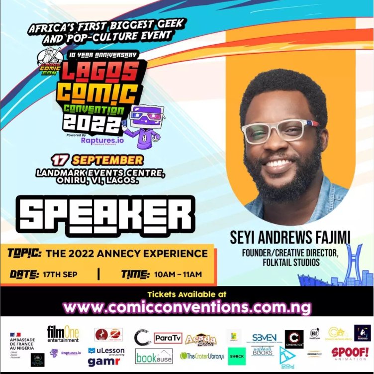 Our Creative director <a href="/jimologic/">Seyi Fajimi</a> will be speaking at the Lagos Comic Convention 2022 on the experience of pitching our show Pepe 'n' Tomati. We say thanks to the folks for having us. #lagoscomiccon2022