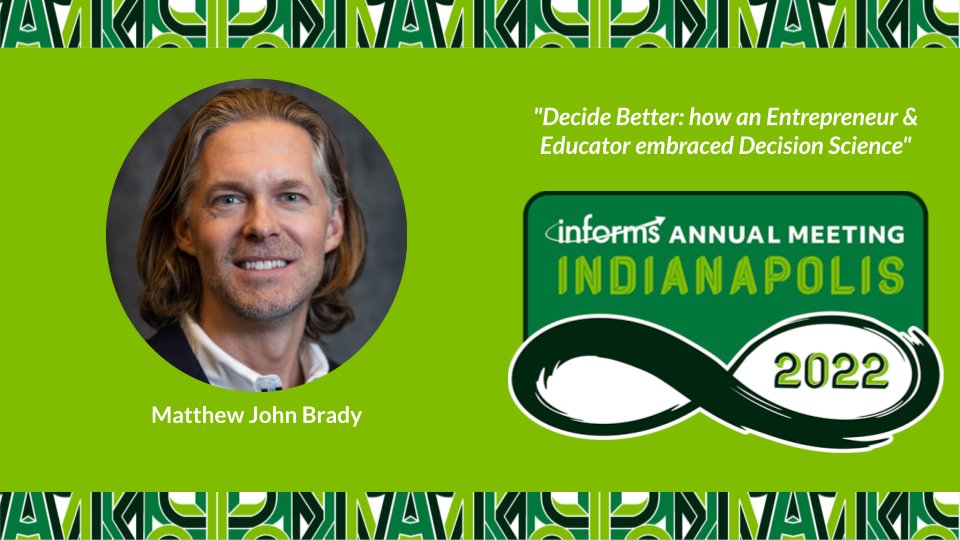 _mattbrady's tweet photo. Looking forward to the @INFORMS22 Annual Meeting starting Oct 16. I will be presenting a number of examples of organizations using #DecisionScience. Over 5,000 in attendance… can’t wait!
https://t.co/VXD8TOzBSx https://t.co/TFnMFd3c7z
