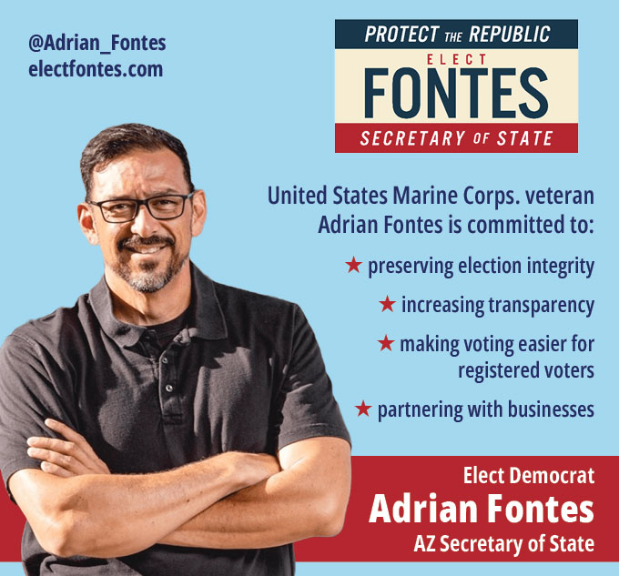 CathyHeyworth's tweet photo. Please consider voting for, retweeting, donating to, volunteering for, amplifying:
#VoteFontesForAZSecOfState
#MoreBlueIn22
#ResistanceUnited
@Adrian_Fontes
https://t.co/Kgq7W89iTb https://t.co/WaPzm8VaVQ
