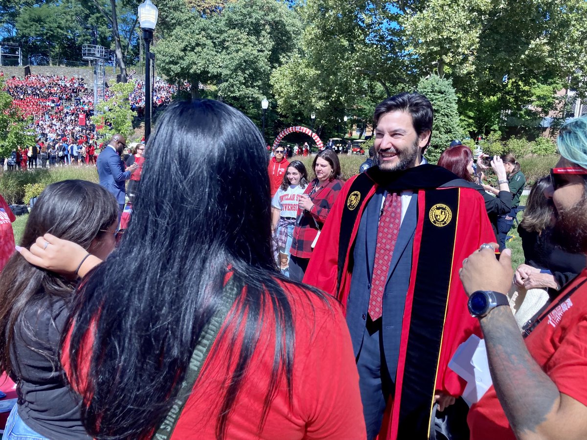 Just hanging out on <a href="/montclairstateu/">Montclair State University</a> campus with all the stars: Rocky, LASO folks, and President Koppell