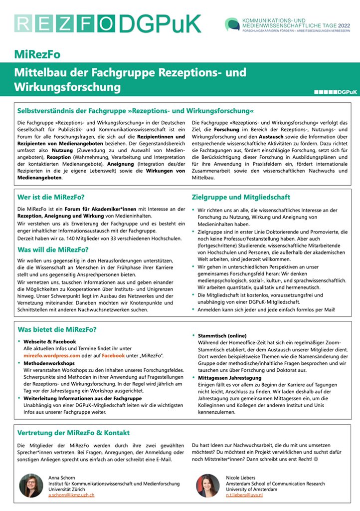Anna Schorn (@a_schorn) on Twitter photo Wer die #KMWT22 Postersession heute Mittag verpasst hat, kann sich natürlich trotzdem gerne bei <a href="/NicoleLiebers/">Nicole Liebers</a> oder mir für den #MiRezFo Newsletter des Mittelbaus der #RezFo anmelden! <a href="/nachwuchstag/">Kommunikations- und medienwissenschafliche Tage</a> Wer die #KMWT22 Postersession heute Mittag verpasst hat, kann sich natürlich trotzdem gerne bei <a href="/NicoleLiebers/">Nicole Liebers</a> oder mir für den #MiRezFo Newsletter des Mittelbaus der #RezFo anmelden! <a href="/nachwuchstag/">Kommunikations- und medienwissenschafliche Tage</a>