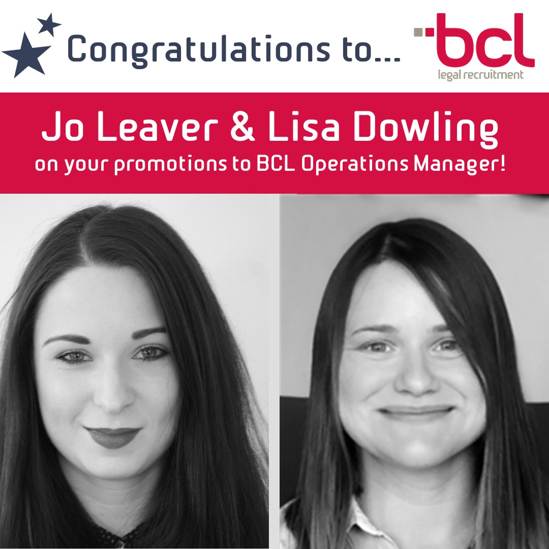...More exciting promotions to announce as the week comes to a close! Very well done to Ops dream team, Jo Leaver &amp; Lisa Dowling on your promotion to BCL Operations Manager!
.
#PromotionNews #WellDone #Kudos #BCLersAreUs #OperationsTeam #DreamTeam #OperationsManagement