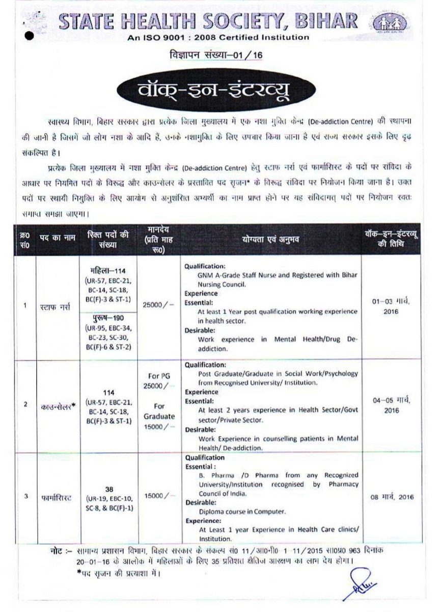 Ravi95457422's tweet photo. @yadavtejashwi आदरणीय अपमुख्यमंत्री,बिहार
एक बहाली आई स्वास्थ्य विभाग में जो नशा मुक्ति केंद्र का था| फार्मासिस्ट का भी पोस्ट था विज्ञापन संख्या-01/16 था| walk-in-interview 8 मार्च 2016 को था| जिसका रिजल्ट अभी तक नहीं आया
मैं।आपसे जानना चाहता हूं कि वह बहाली रिजेक्ट हुआ या अभी आएगा
9122482601 https://t.co/7QncpP1kxP