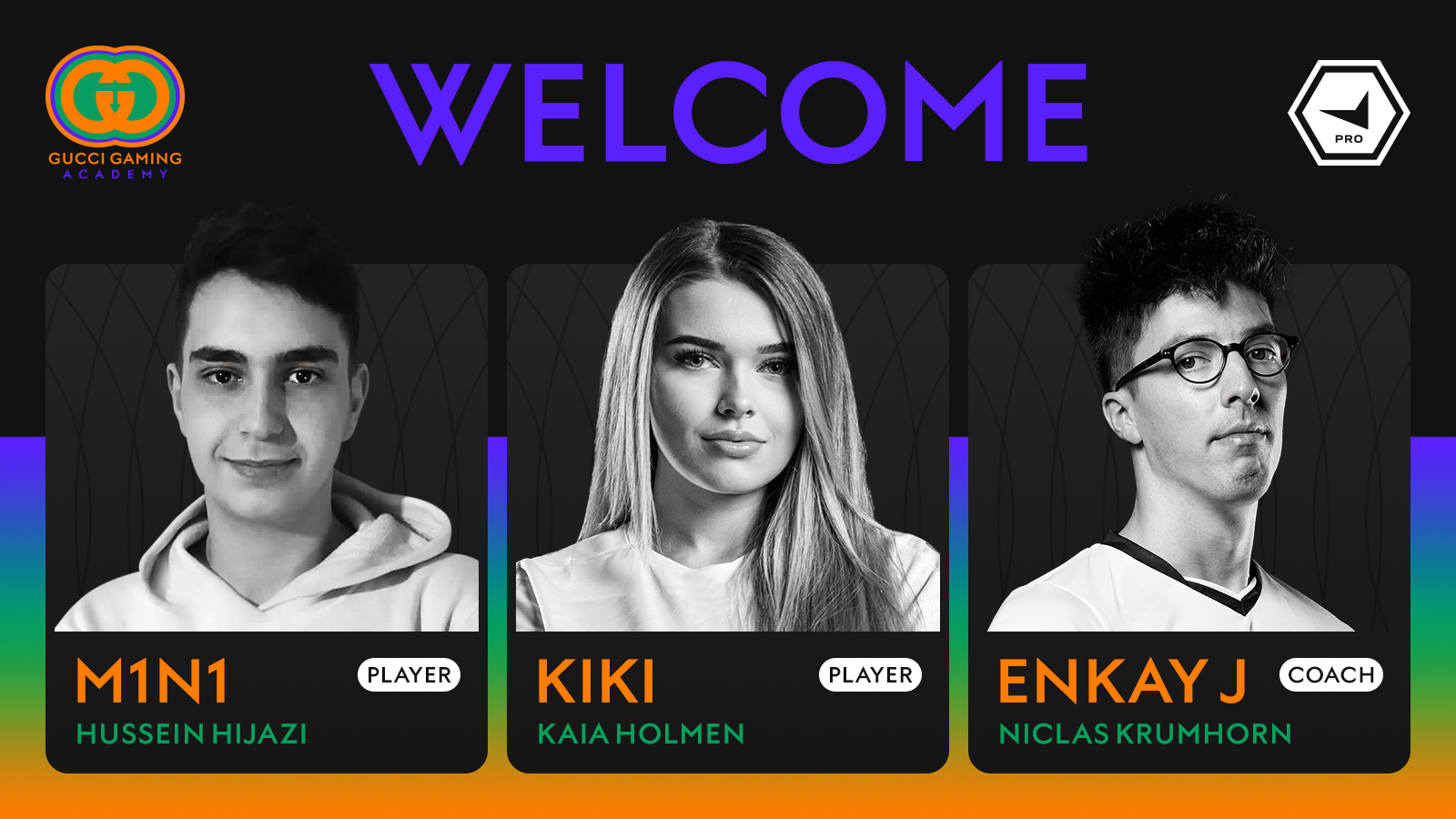 gucci on X: The Gucci Gaming Academy is proud to welcome three new faces  to its development program empowering young esports talents while creating  a healthier playing environment. Welcome players @KiKiicsgo and @