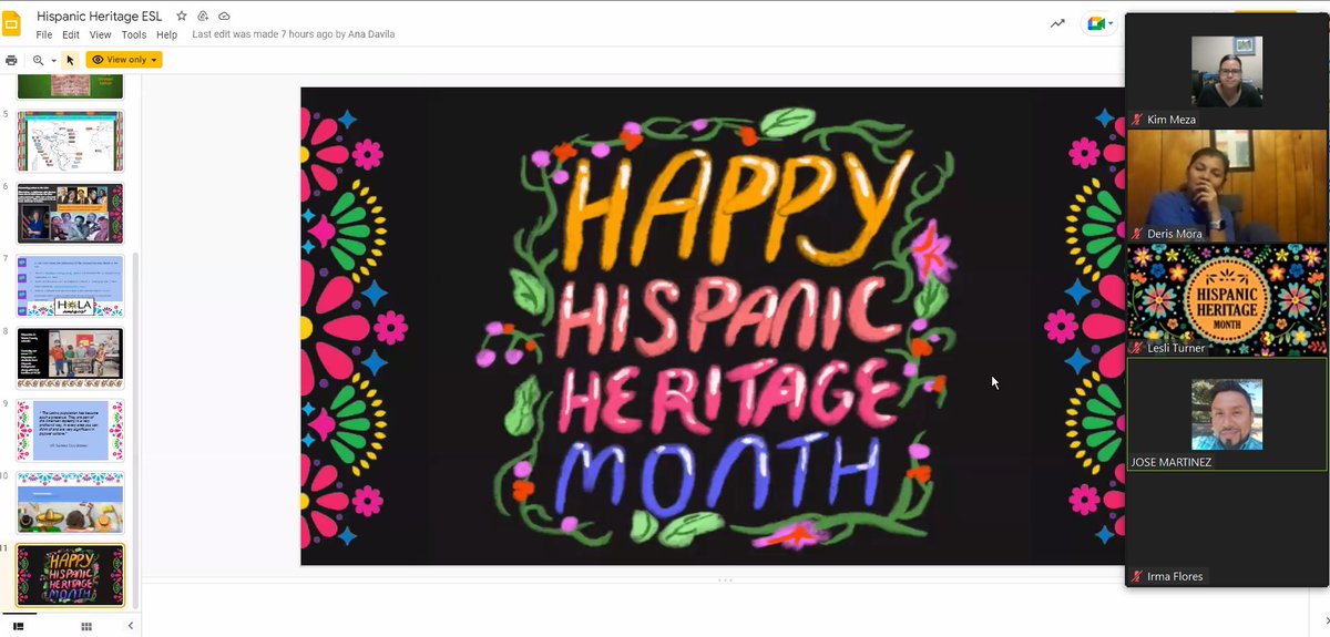 ¡Gracias padres y maestros/as por asistir a nuestra noche de padres de ESL!¡Feliz Mes de la Herencia Hispana!