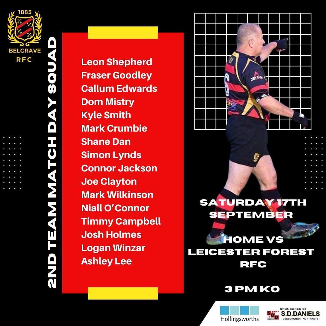Both sides at home vs <a href="/LFRFC/">Leicester Forest RFC</a> and a Past Players Dinner. Belgrave RFC is the place to be on Saturday. <a href="/LiamBar36855770/">Liam Barnes</a> <a href="/WackoHotm/">Wacko</a> <a href="/seankyle2892/">Sean Kyle</a> <a href="/jack_kyle10/">jack kyle</a> <a href="/ConnorJ25525285/">Connor Jackson</a> <a href="/vernonpollard/">joe pollard</a> <a href="/elliott1922/">elliott walker</a>