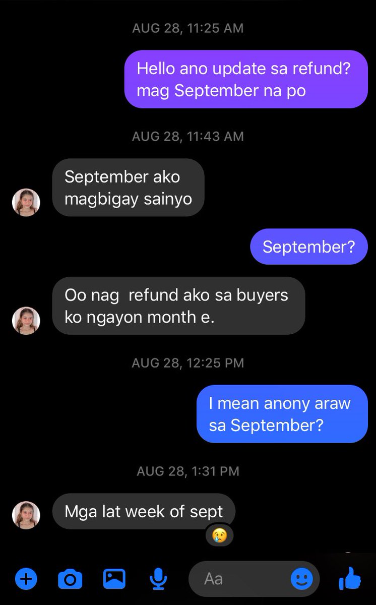 dnrfnd's tweet photo. hello ito po yung latest update sa refund. Last week of September raw po mag bibigay ng refund si supplier and nag follow up narin ako tonight sakanya asking for assurance na makaka pag refund sila.

nung may pa po last bigay nila ng refund 500 pesos and may 22k pa silang pending https://t.co/AvQNsKWUU6