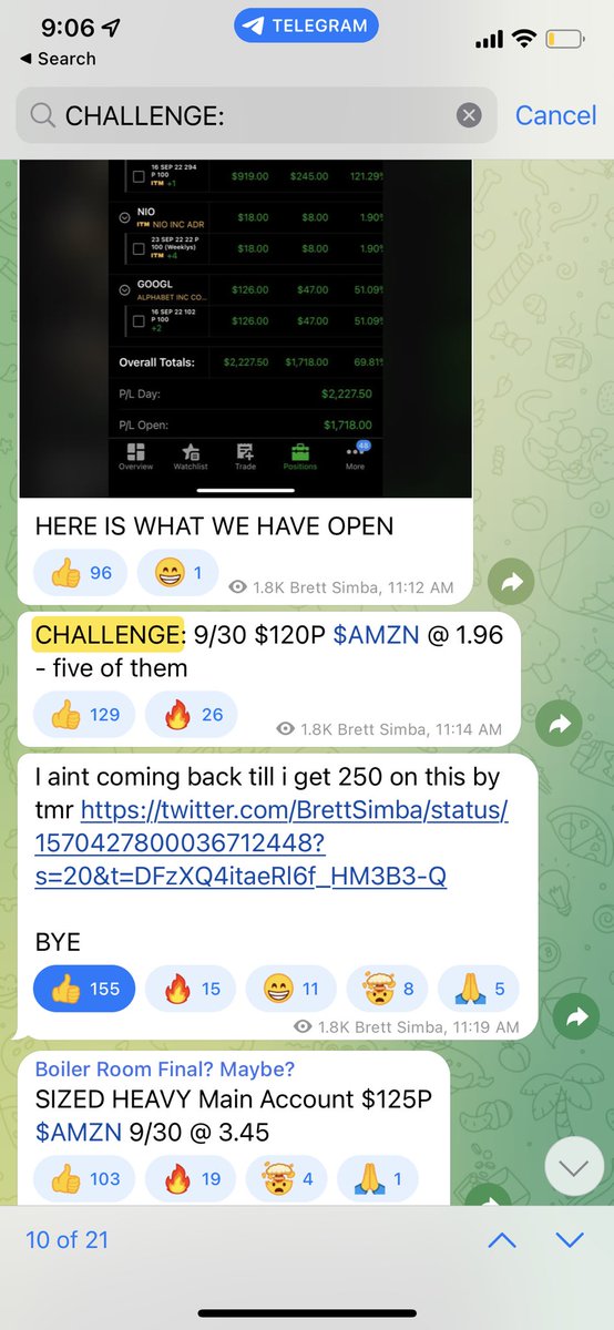 BrettSimba's tweet image. I call every play live in Boiler Room.

I give the exact signal for entry/exits and number of contracts to buy so you aren’t stuck wondering how many to trim.

Link in bio to join!