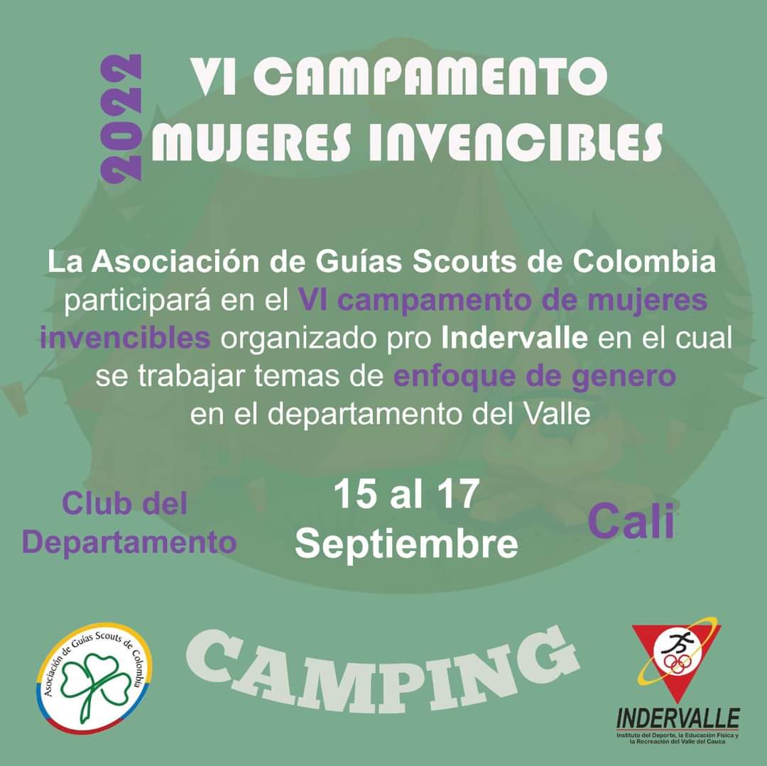 Guias_ScoutsCol's tweet photo. Victoria Eugenia Cuartas representante invitada de nuestra Asociación #AGSC a VI Campamento de mujeres Invencibles hablará de la importancia del aprovechamiento del tiempo libre de niñas y jóvenes complemento de su formación. Pilar de nuestra labor #MujeresInvencibles @Indervalle https://t.co/lv8VY8CWd5