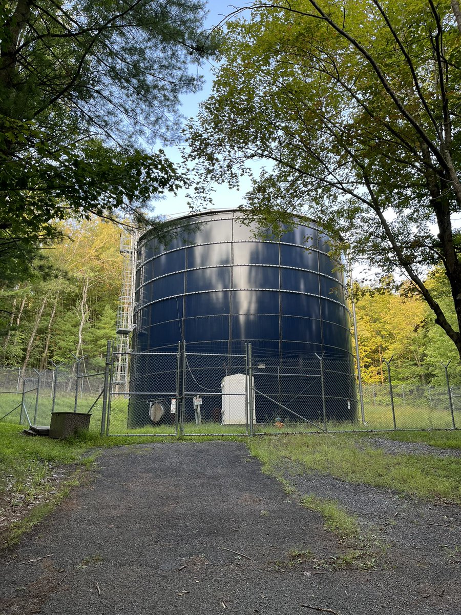 Today’s #waterinfrastructure - a storage tank in the woods near Ithaca College, Ithaca, NY 💧