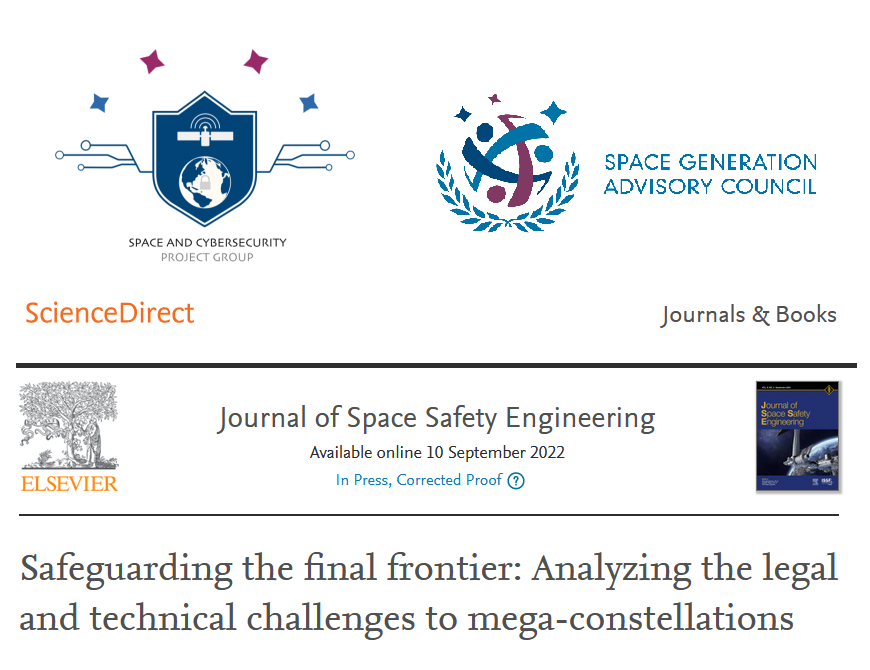 SpaceandCyber's tweet photo. This month, our @SGAC team published an article on "Safeguarding the final frontier: Analyzing the legal and technical challenges to #megaconstellations" in the  Journal of Space Safety Engineering (JSSE) of the @SpaceSafety?

More information at: https://t.co/tWzJaj1fhl https://t.co/Ig39OrKAwA