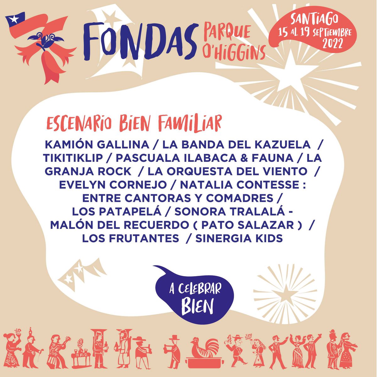 LosPatapela's tweet photo. Te esperamos el 18/sep 🇨🇱 a las 16 hrs en el Esc. Familiar de las @fondas_stgo con un show especialmente preparado con una selección de canciones de nuestros dos espectáculos 😃

Acceso liberado para niños <8 años 🌟

Detalles en 👉 https://t.co/SV5GxZKZIa

¡Nos vemos! 🇨🇱👣🎶 https://t.co/hJ4D6W0Zl6