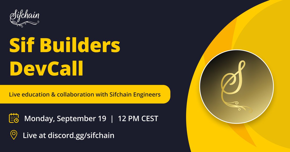 NEW Event for Developers: Weekly DevCalls: Harness the Power of Sifchain’s Blockchain &amp; Composable DevTools for Scalable Building 

Starting on Monday, Sept 19 at 12PM CEST, Sifchain’s Developer Relations team will be hosting live, free online events for developer education.